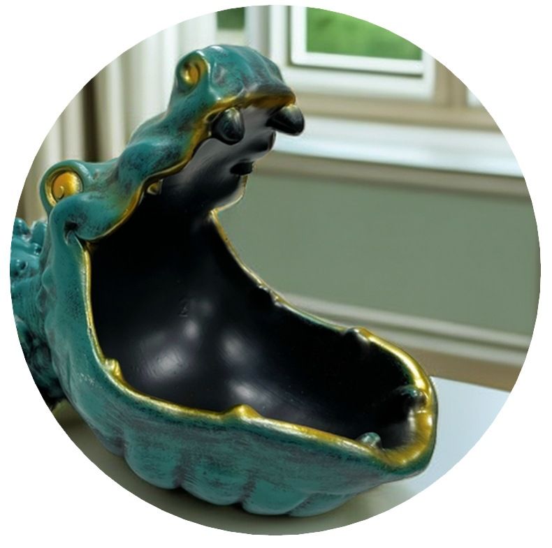 Nordic Entryway Cabinet Ornament Crocodile Animal Craft Personalized Key Candy Storage Living Room Decoration_voghion.com