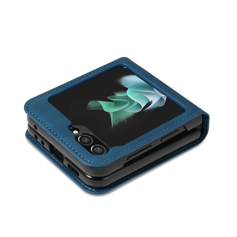 Z Flip5 Flip4 Husa portofel din piele pentru Samsung Galaxy Z Flip 5 4 3 5G Suport card de lux Geanta telefon Flip Book Cover Funda Etui_voghion.com