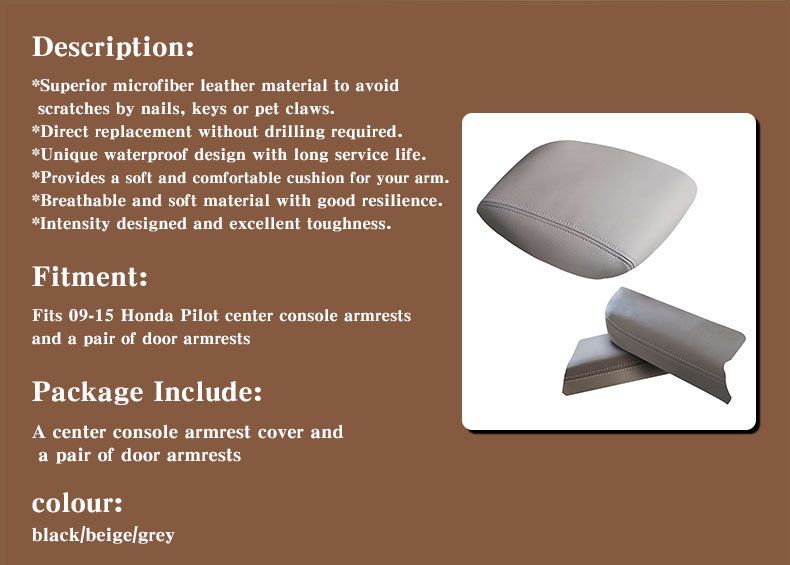 Geschikt voor Honda 09 15 pilot armsteun box cover auto armsteun cover beschermhoes auto benodigdheden_voghion.com