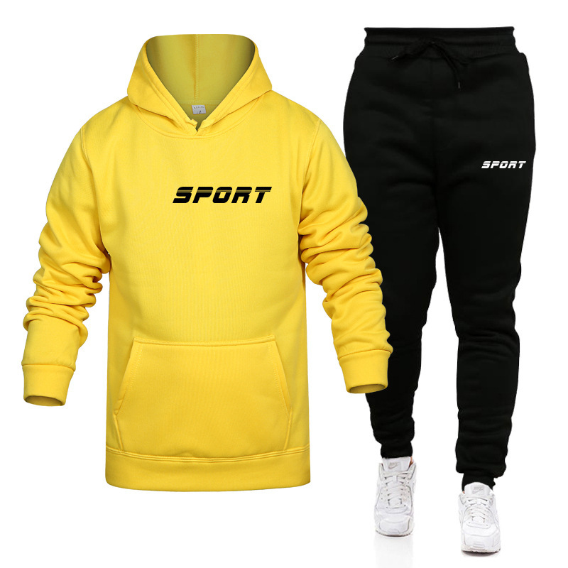 Nuevo Conjunto de suéter deportivo y de ocio para hombre, suéter estampado de Color sólido para otoño e invierno, Jersey_voghion.com