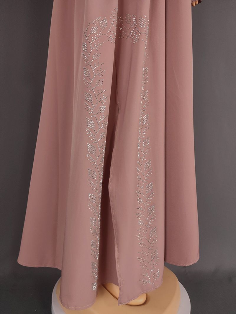 Robe musulmane burqa femme trompette robe à manches longues_voghion.com