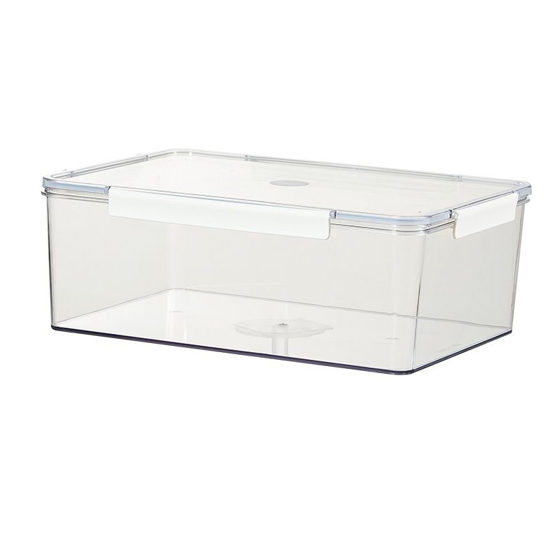 Boîte de conservation rectangulaire transparente en plastique pour fruits et légumes, idéale pour conserver la fraîcheur au réfrigérateur ou au congélateur._voghion.com