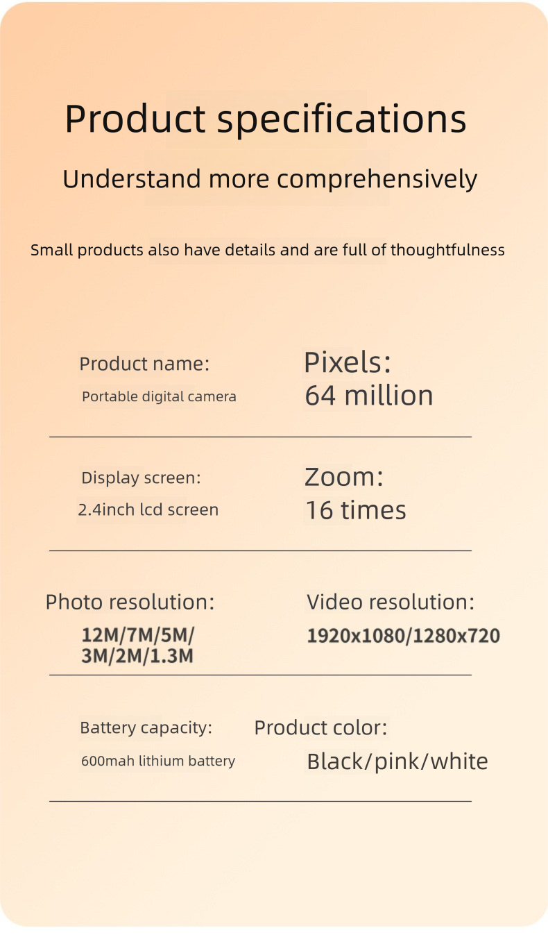 Nueva cámara digital CCD dual de alta definición para estudiantes con función selfie, pequeña cámara portátil_voghion.com