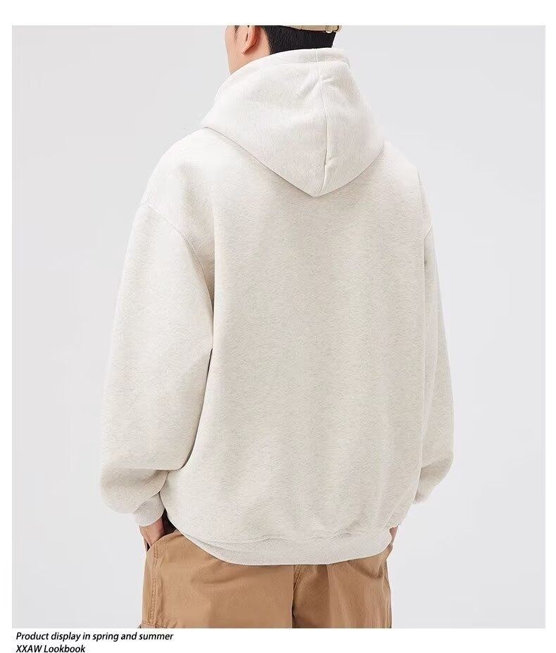 Loom Loom Autunno Inverno Abbigliamento da lavoro stampato personalizzato con cappuccio e fodera in pile Uniforme da dipendente Felpa con cappuccio spessa_voghion.com