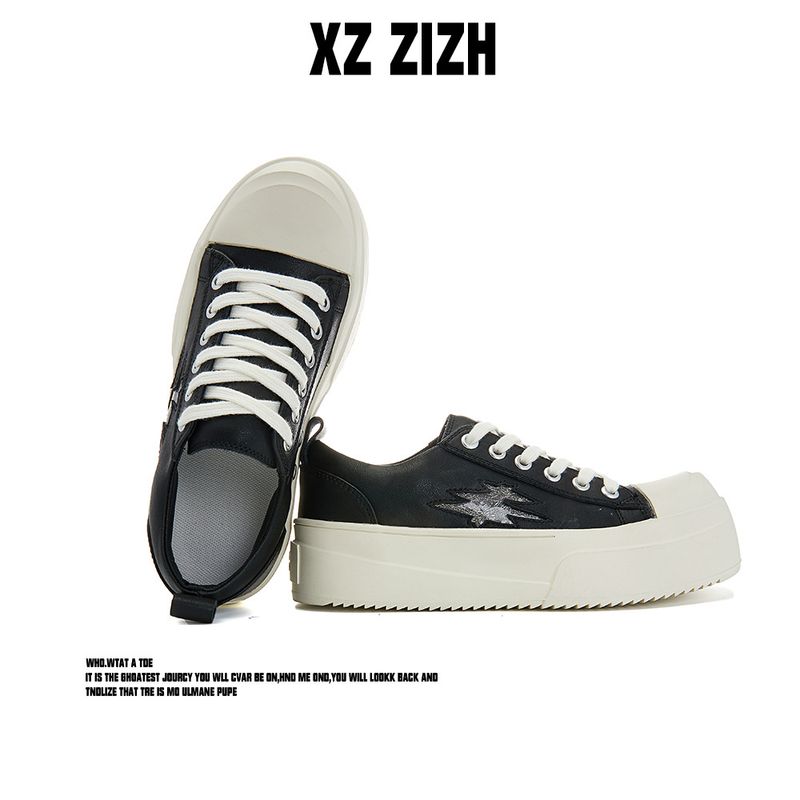 Lightning Derby für Herren, dicke Leder-Boardschuhe, Nischen für Männer und Frauen, gleicher Stil, amerikanisches Pendlerpaar, großer Kopf_voghion.com