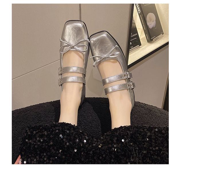 Scarpe da donna con fiocco, delicate e carine, monostrato, con cinturino con fibbia e gonna, stile principessa Mary Jane_voghion.com