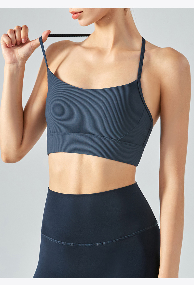 SUPERFLOWER Neue T-förmige Rücken-Nackenschlinge für Damen, stoßfeste Sportunterwäsche, Yoga-BH, Fiess-Weste_voghion.com