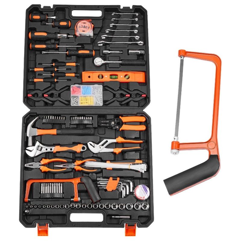 Tool Kit 216 Piece General Household Hand Tool Set Home Repairing Tool Kit With Portable Tool Storage Case HighQuality Steel F_voghion.com