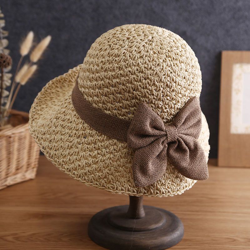 Cappello da sole da donna, estivo, Panama, fatto a mano, in paglia, con tesa da 9 cm, versione coreana, da spiaggia, da viaggio, pieghevole, a cupola, da pescatore_voghion.com
