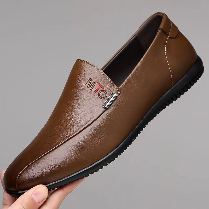 Unschlagbare Qualität Leder Herren, 2024 Herbst neuer Stil, täglich lässig bequeme faule Herrenschuhe, Single zum Fahren, Bohnenschuhe_voghion.com