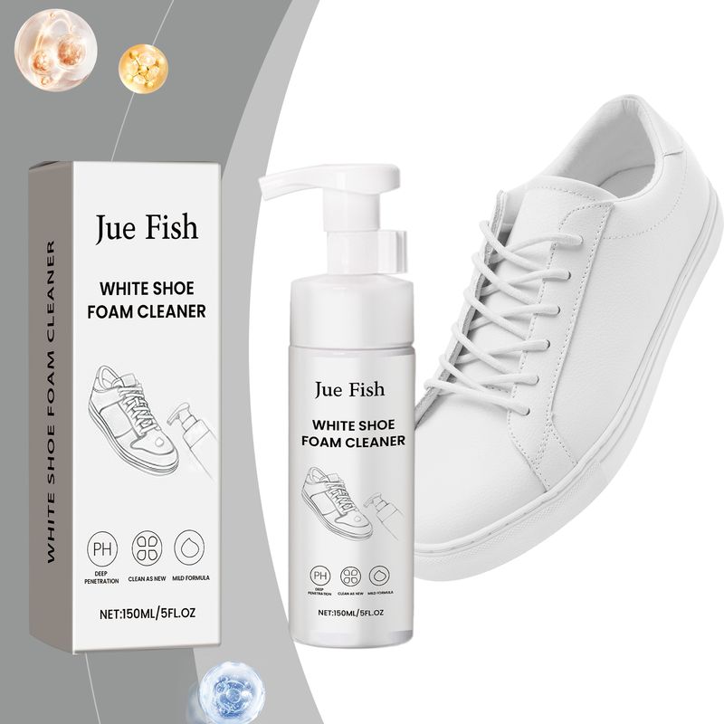 Jue-Fish White Shoe Foam Cleaner Cleans And Removes Stains And Brightens Multi-Functional Shoe Polish Foam Cleaner_voghion.com