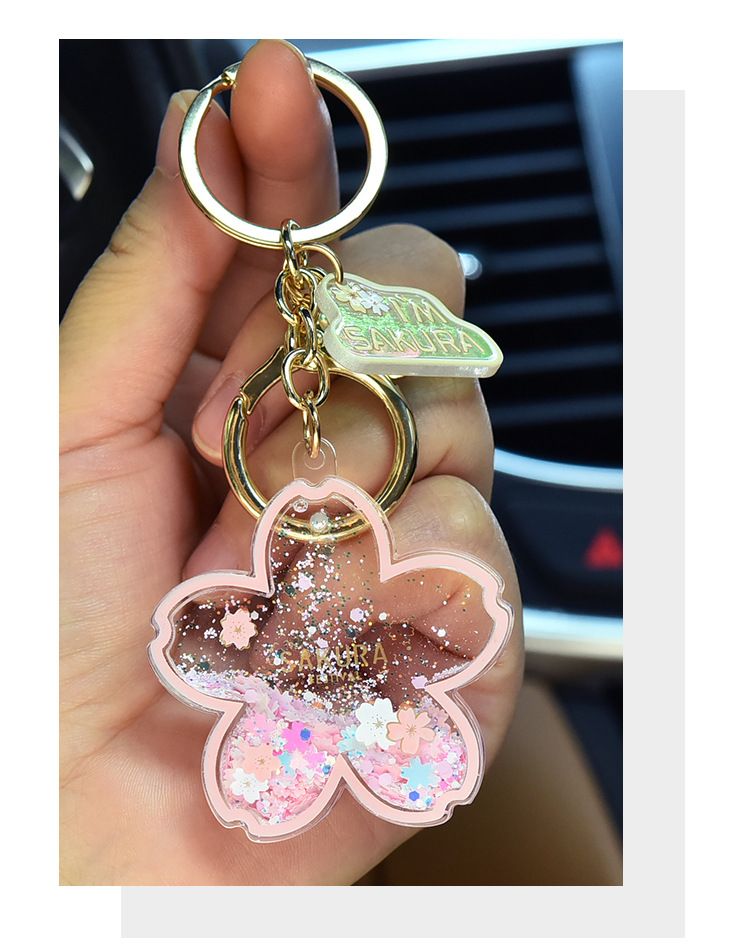 Portachiavi galleggiante con ciondolo a forma di fiocco di neve in acrilico con iniezione di olio, piccolo regalo per coppia_voghion.com