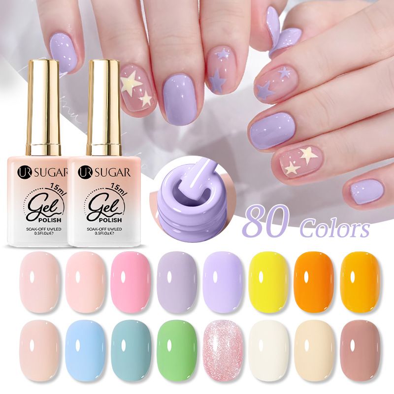 URSUGAR15ML New Classic Solid Color Nude Glitter Sequin Nail Polish Gel_voghion.com