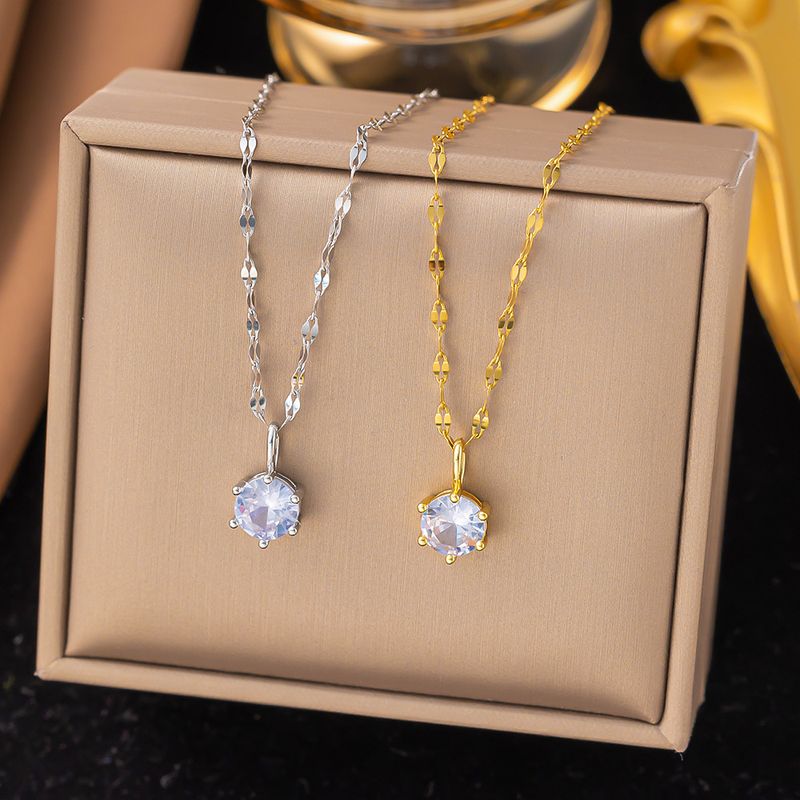 Star Light Six Claw Single Diamond Necklace For Women In 2024, Fashionable And Simple Style, Niche Design, High-end_voghion.com