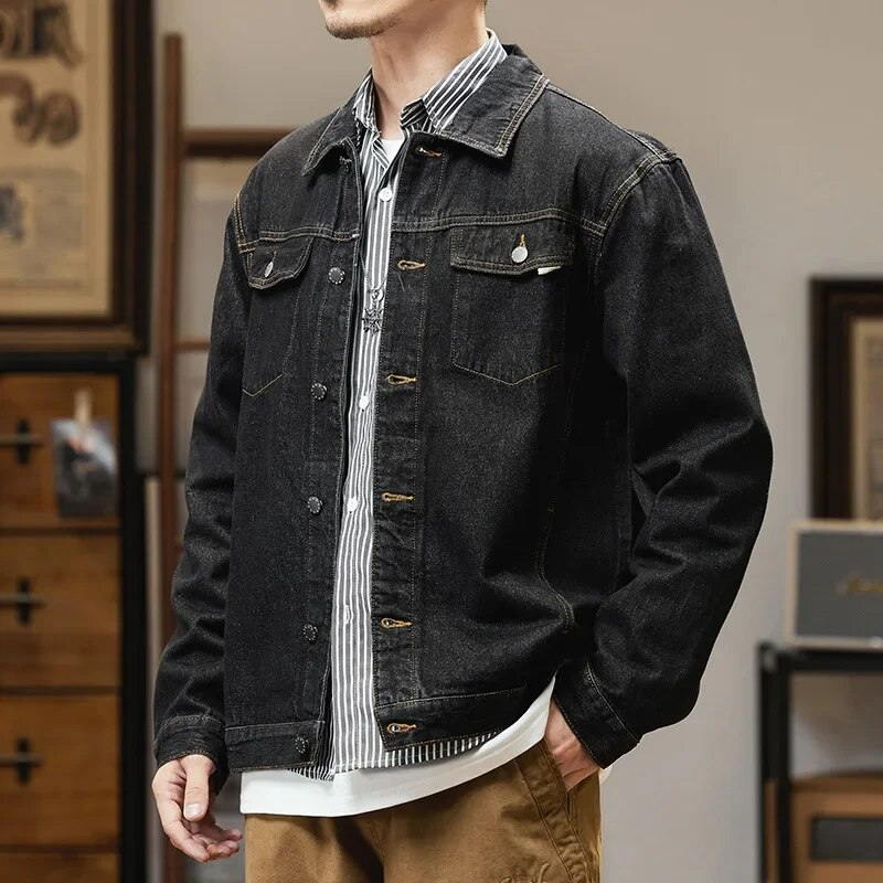 Plus Size 6XL 7XL Spring Autumn Denim Jacket Men Casual Streetwear Single Breasted Washed Denim Coat Male New in Outerwears_voghion.com