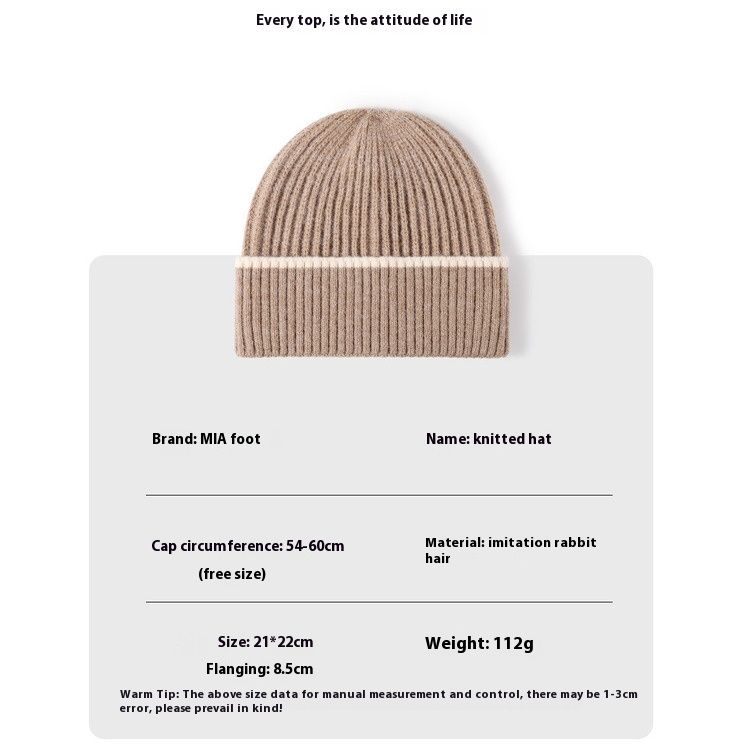 Cappelli freddi da uomo e da donna autunnali e invernali con blocchi di colore, alla moda e versatili, semplici e caldi, cappelli lavorati a maglia spessi, cappelli di lana per esterni_voghion.com