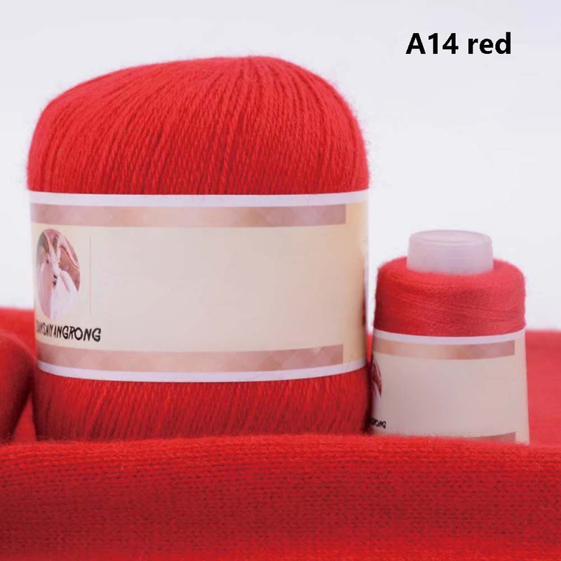 Cashmere Garn Medium Tykt 6+6 Uldgarn Maskinstrikket Baby tørklædegarn Minkgarn Håndstrikket Rød Pink Series_voghion.com