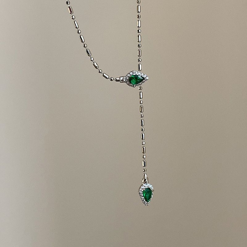 Minimalist Diamond Studded Snake Necklace For Women, Niche Fashion Design, Collarbone Chain, Versatile Temperament,_voghion.com