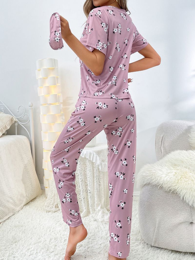 Vrouwen Slaapmode Melk Zijde Thuis Kleding Vrouwen Zomer Dunne Cartoon Print Korte Mouw Lange Broek Kan Buiten Worden Gedragen_voghion.com
