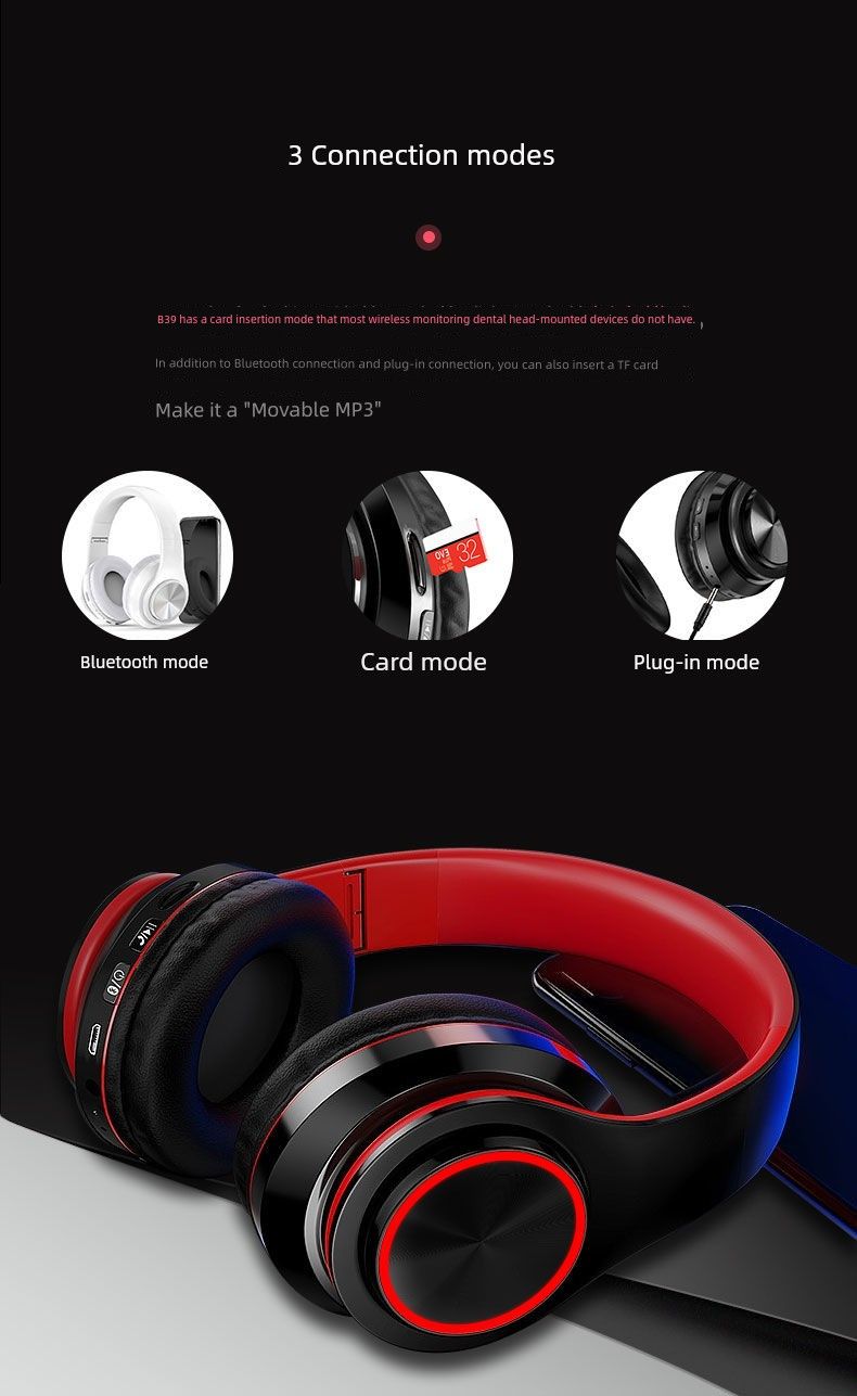Svijetleće Bluetooth slušalice za montažu na glavu, jaki bas, visoka kvaliteta zvuka, bežične sportske slušalice za igranje mobilnih poziva_voghion.com