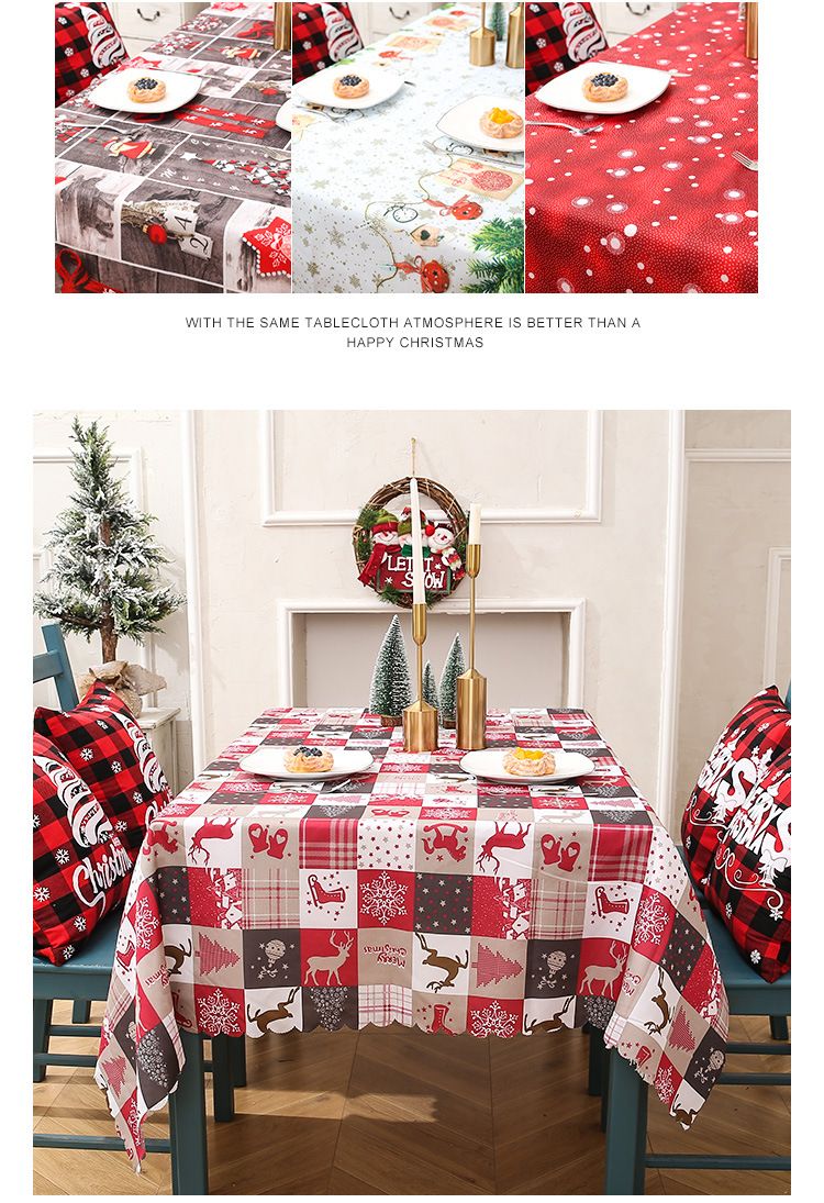 New Christmas Tablecloth Creative Printed Runner Supplies Party Table Cloth Decoration_voghion.com
