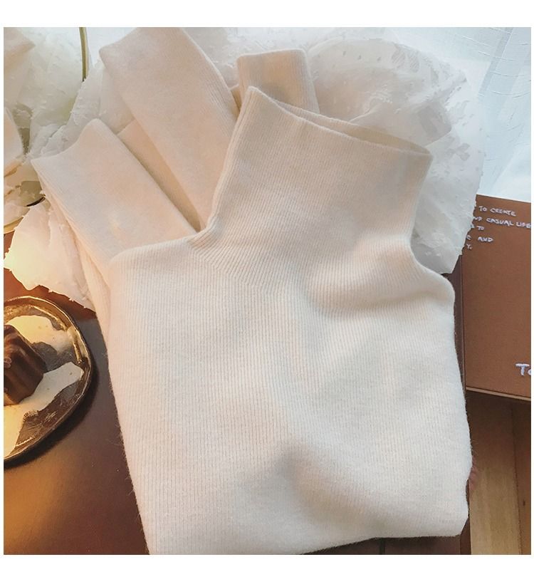 Zachte en comfortabele trui met hoge hals voor dames, wintergebreide top - zachte fleece in wasbeerstijl, oversized pasvorm, warme trui in paars, havermout, roze en zwart_voghion.com