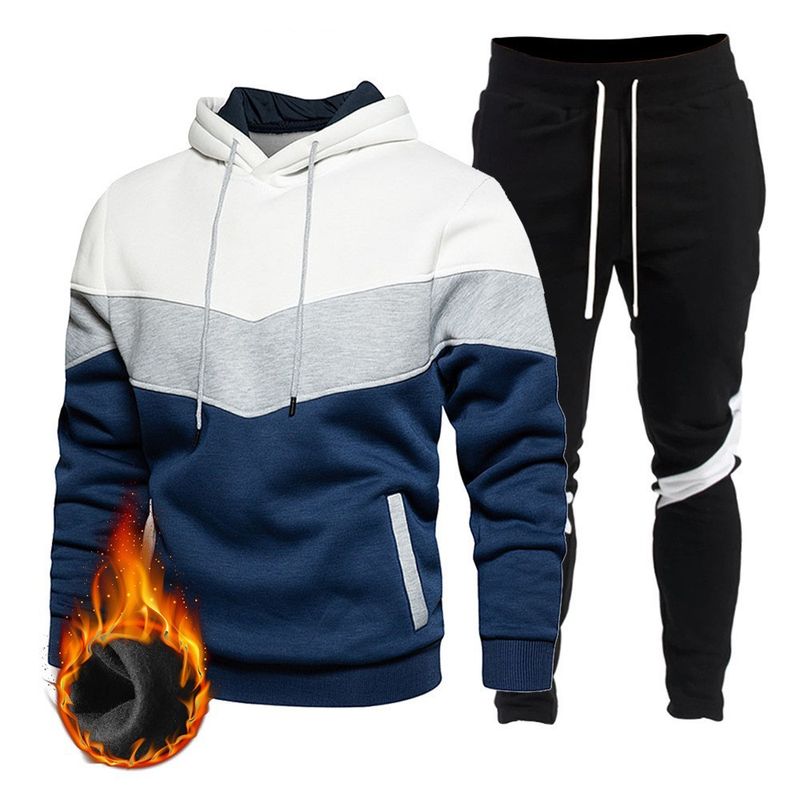 Sudadera deportiva de primavera y otoño 2024 Sudadera con capucha de tres tonos para hombre, conjunto de ropa deportiva, sudadera, pantalones_voghion.com