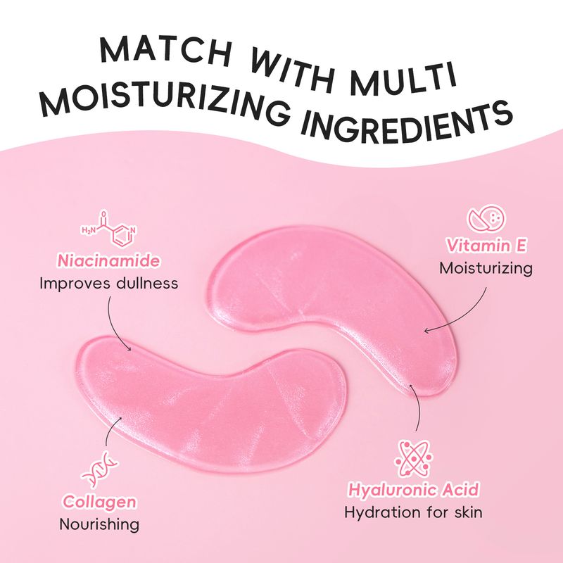 Máscara labial e para os olhos Laikou, 8 conjuntos de 5 peças, máscara hidratante para os lábios e para os olhos_voghion.com