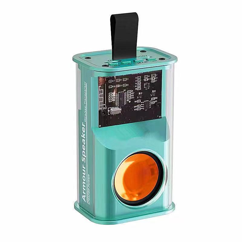 K08 Transparenter Bluetooth-Lautsprecher im Mech-Stil – Tragbarer Mini-Lautsprecher mit tiefem Bass_voghion.com