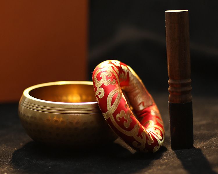 Nepal Singing Bowl Handmade Bowl Hand-Hammered Tibetan Singing Bowl Set - Stress Relief, Chakra Balancing & Meditation Tool_voghion.com