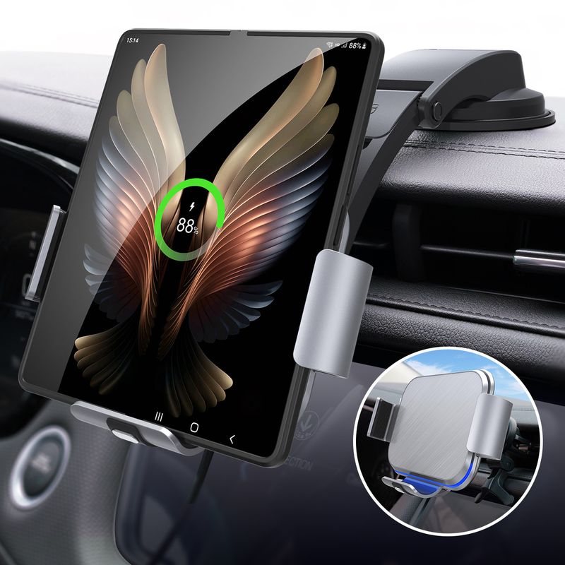 KC zertifizéiert Samsung Klappbildschierm Zfold5 Autosdrahtlosen Opluedapparat gëeegent fir Xiaomi Huawei Handyhalterung_voghion.com