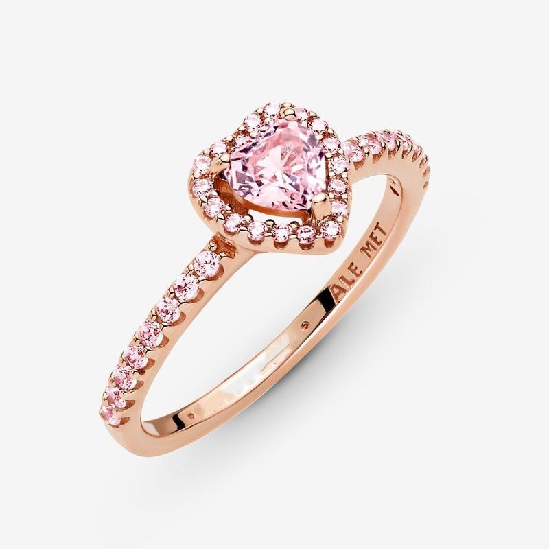 Neuer glänzender luxuriöser roter Herzring aus europäischem Roségold, Grün und Blau für Damenmode mit rosa Diamanten_voghion.com