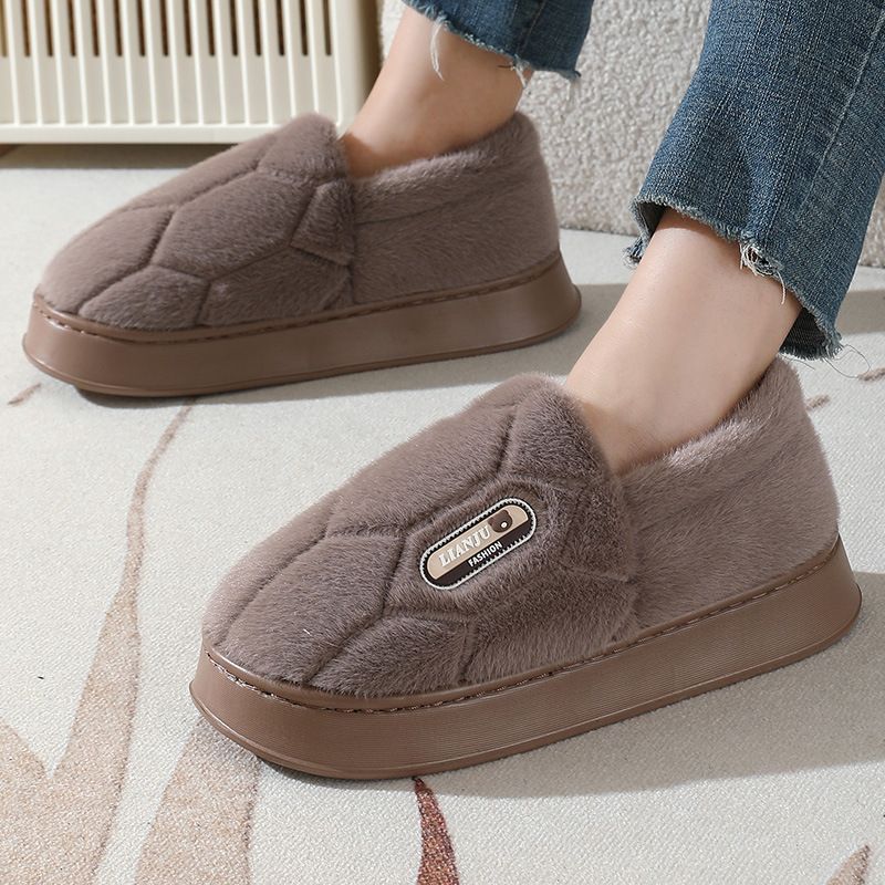 Herren-Hausschuhe mit Fleecefutter – gemütliche Winter-Hausschuhe für drinnen und draußen mit rutschfester EVA-Sohle (Grau/Beige, Größen 40-51)_voghion.com