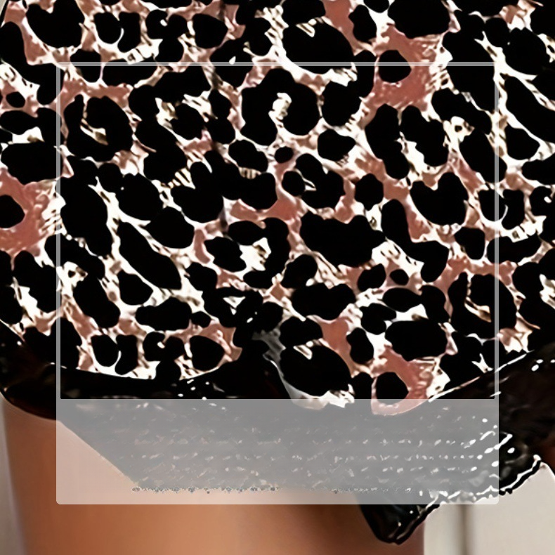 Women's Sleepwear Summer 2025 New Round Neck Thin Short Sleeved Shorts Leopard Print Simple Casual Home Suit Set_voghion.com