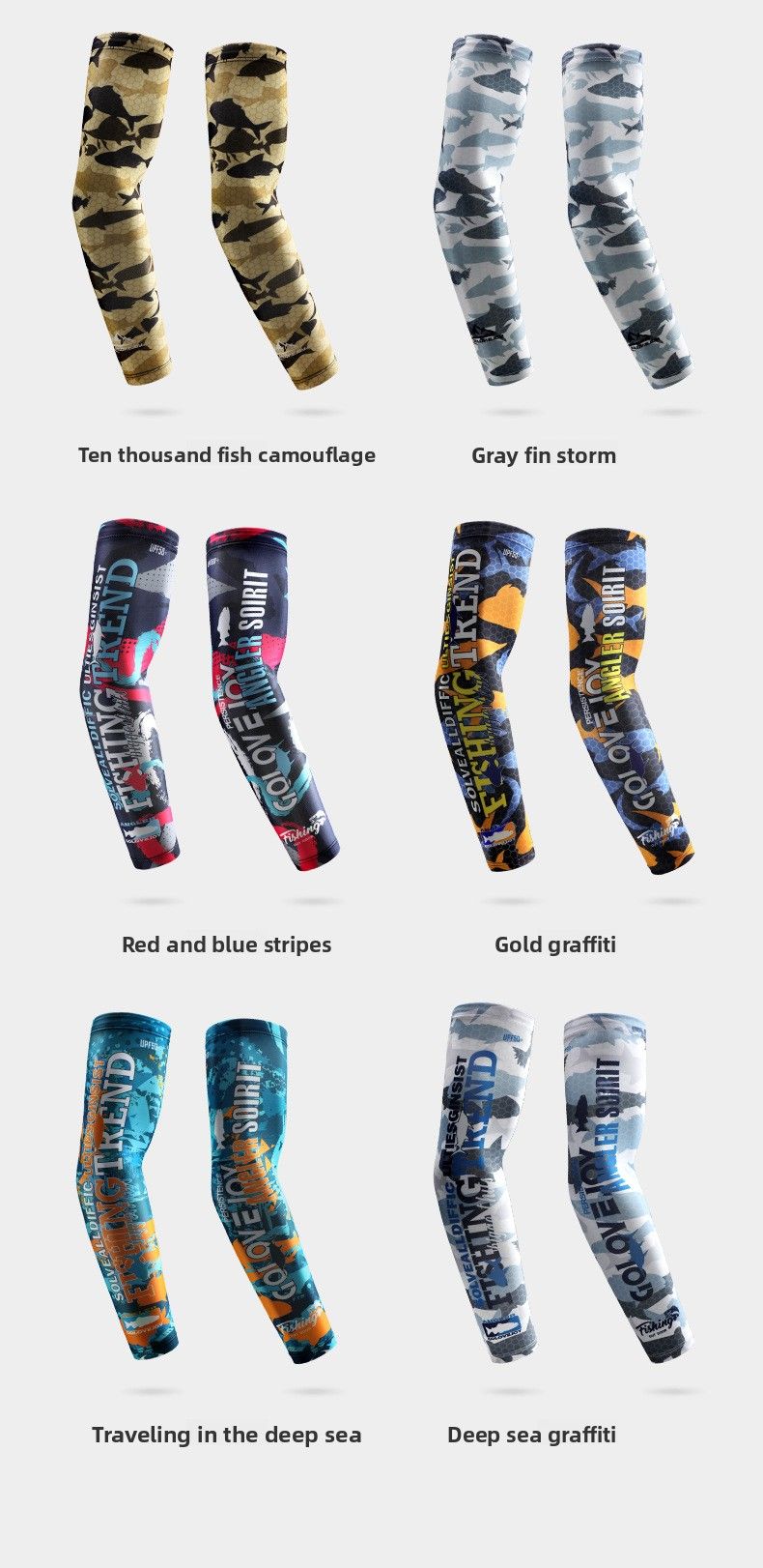 New Sun Protection For Men Summer Cycling Fishing Hiking High Elastic Cool Ice Sleeves Ins Print Letter Arm Guards_voghion.com
