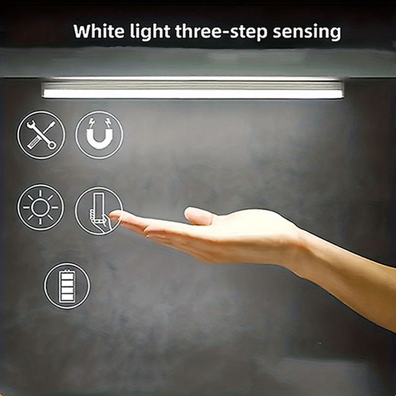 Luz noturna LED ultrafina com sensor de movimento, sem fio, para iluminação de armários e closets de cozinha._voghion.com