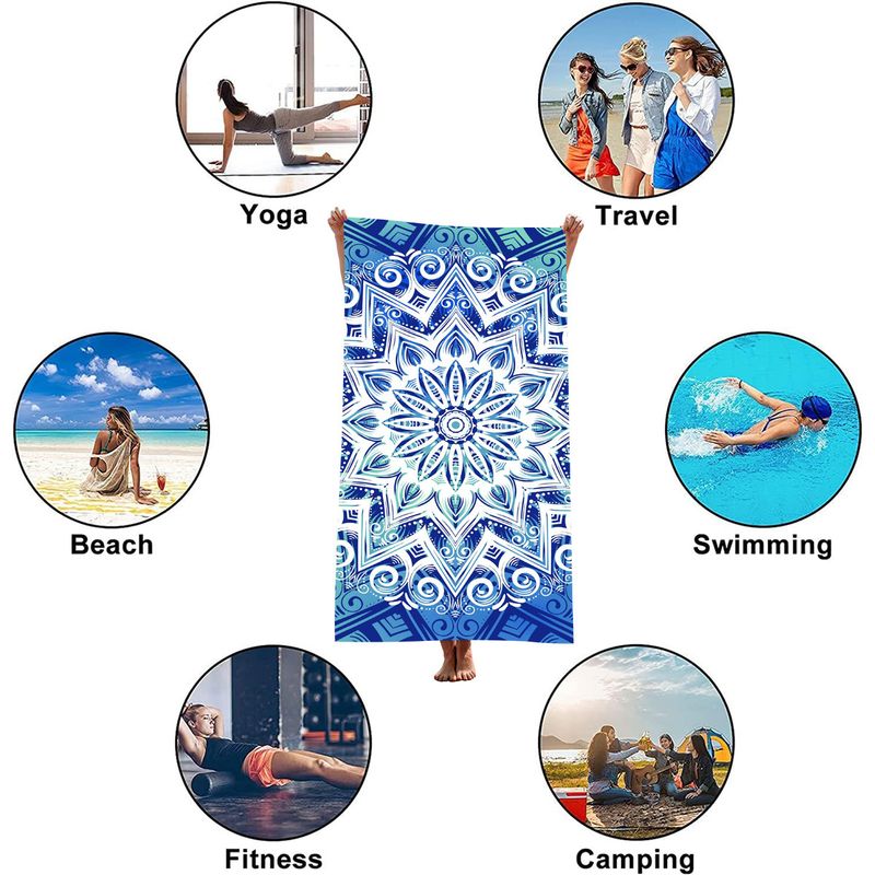 Asciugamano da spiaggia in microfibra anti-sabbia, sottile, ad asciugatura rapida, super assorbente, leggero, per viaggi, sport, piscina, nuoto, bagno, campeggio, yoga_voghion.com