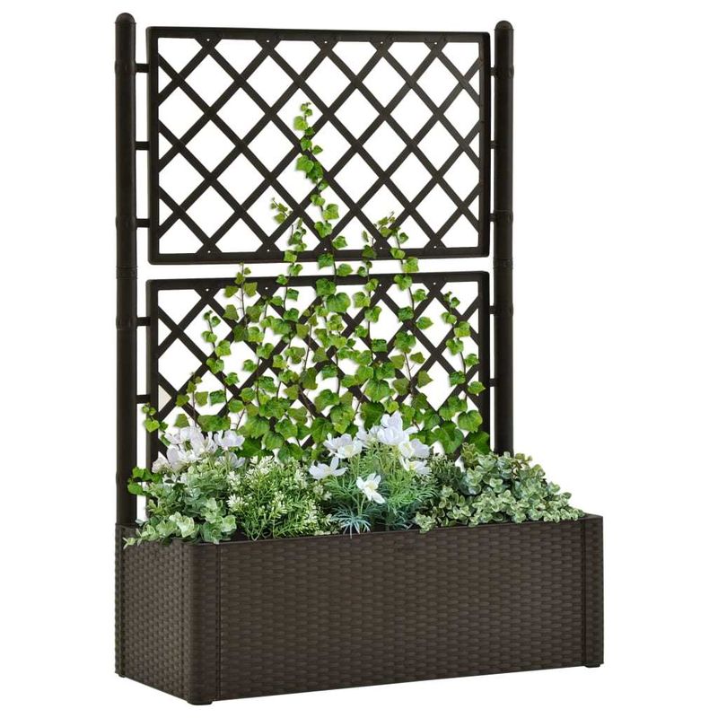 Garden Raised Bed with Trellis and Self Watering System Mocha_voghion.com