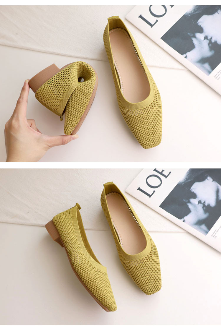 Damen Frühjahr und Sommer im neuen Stil mit mittelhohem Absatz, fliegend gewebt, flacher Mund, atmungsaktiv, einstufiger gewebter Oma-Schuh_voghion.com
