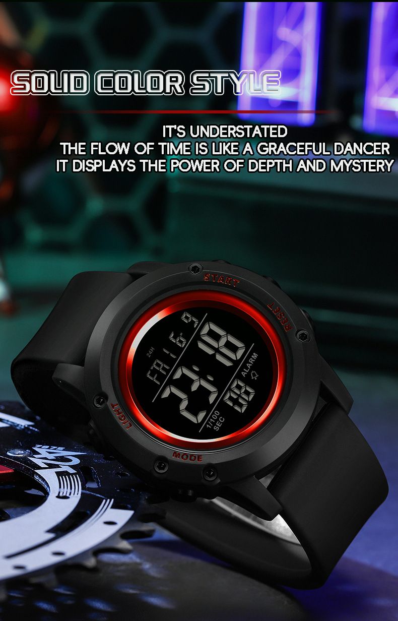 Orologio sportivo digitale con impermeabile fino a 50 m, sveglia multifunzione, cronometro, retroilluminazione a LED per uomini e donne, orologi elettronici per studenti multifunzione_voghion.com