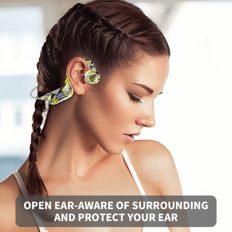 Nouveau casque Bluetooth sans fil à conduction osseuse AKZ-G9 Tuya, carte enfichable, affichage numérique, crochet d'oreille, casque sans fil_voghion.com
