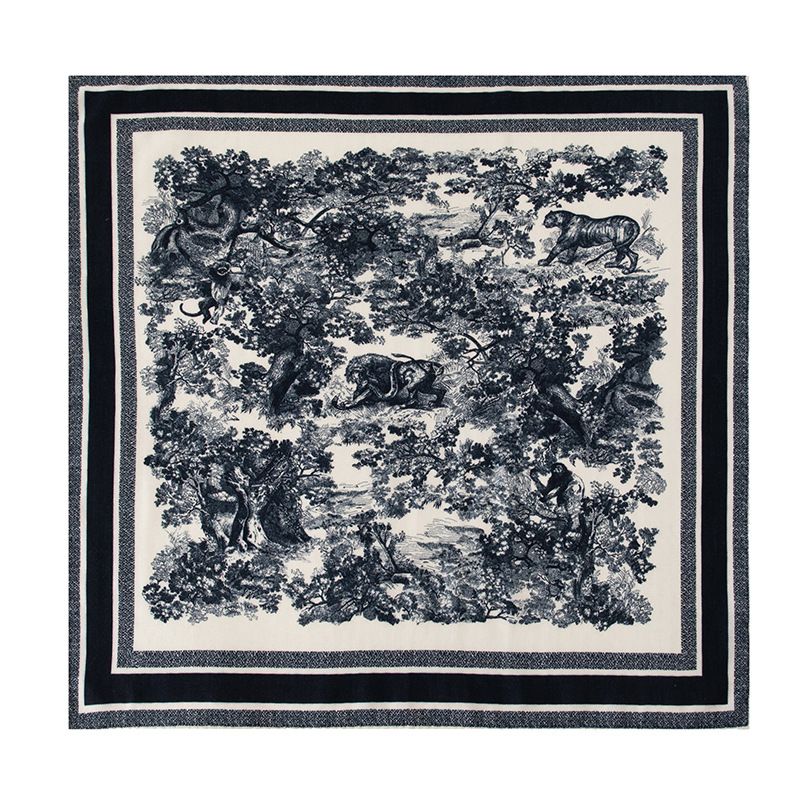 Animal World Wolle Maulbeerseide Herbst Winter Warmer und eleganter quadratischer Damenschal_voghion.com