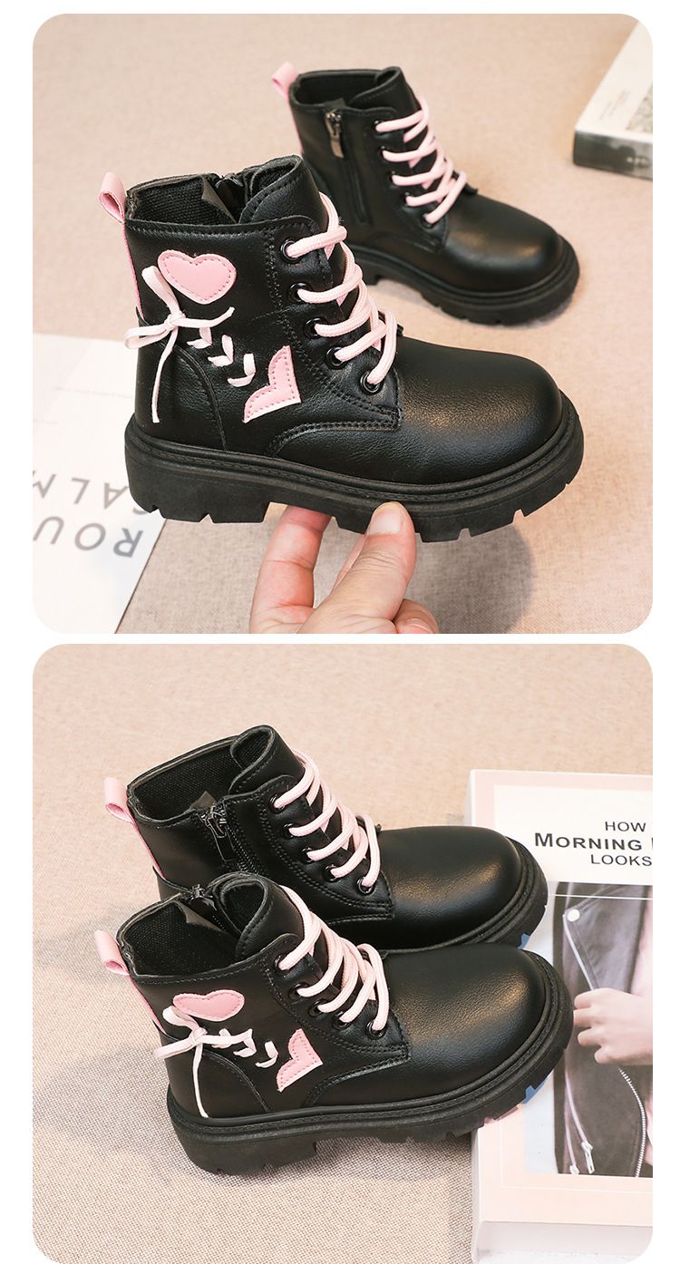 leather Martin 2024 autumn new children's short Girls' soft soled black suede boots_voghion.com