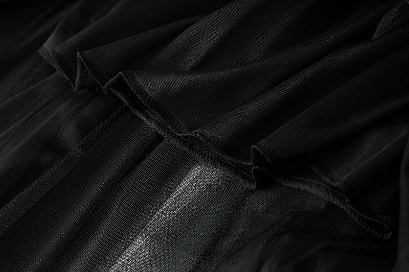 new autumn style temperament high waist slimming super fairy flower bud irregular mesh skirt female 8063_voghion.com