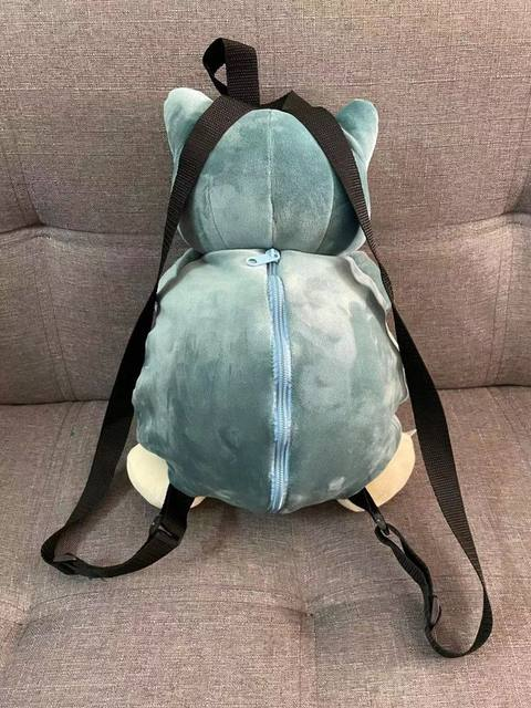 Mochila de pelúcia Snorlax Mochila escolar de desenhos animados para jardim de infância leve Bolsa de moedas infantil Moda para todos os jogos Bolsa diagonal para estudantes_voghion.com