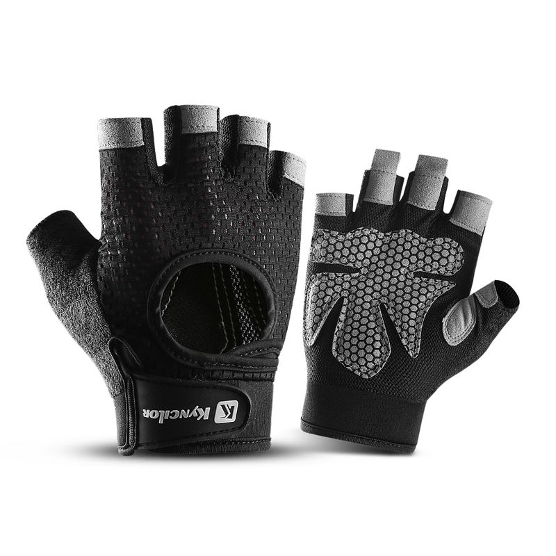 Guanti da ciclismo a mezze dita traspiranti e antiscivolo in silicone per sollevamento pesi, per uomo e donna_voghion.com