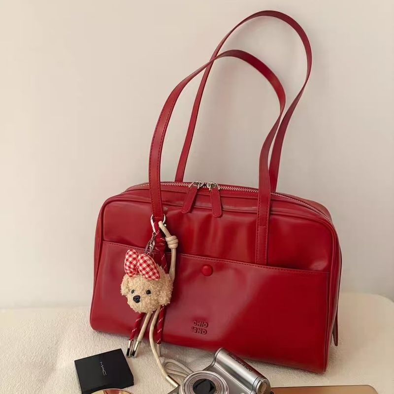 Nanfeng Autumn Winter New Bach Platform Pillow Bowling Red Wedding Handbag Women's Single Shoulder Crossbody Bag_voghion.com
