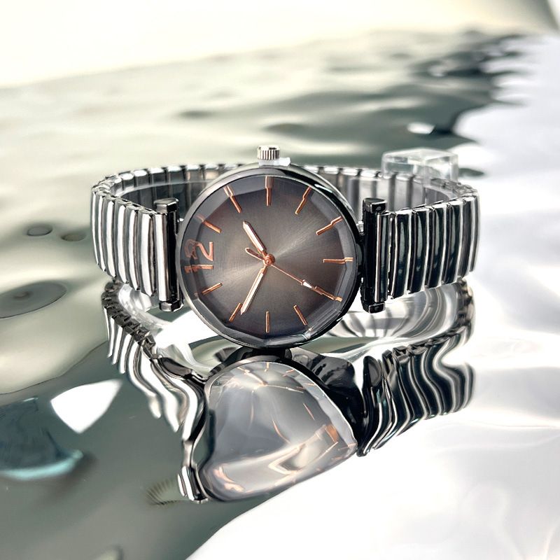 Armbanduhr für Paare für Männer und Frauen, lässig, einfache Skala, elastisches Band, elastische Quarzuhr, für die Arbeit, täglich, Geburtstag, Jahrestag, Valentinstag, Geschenk_voghion.com