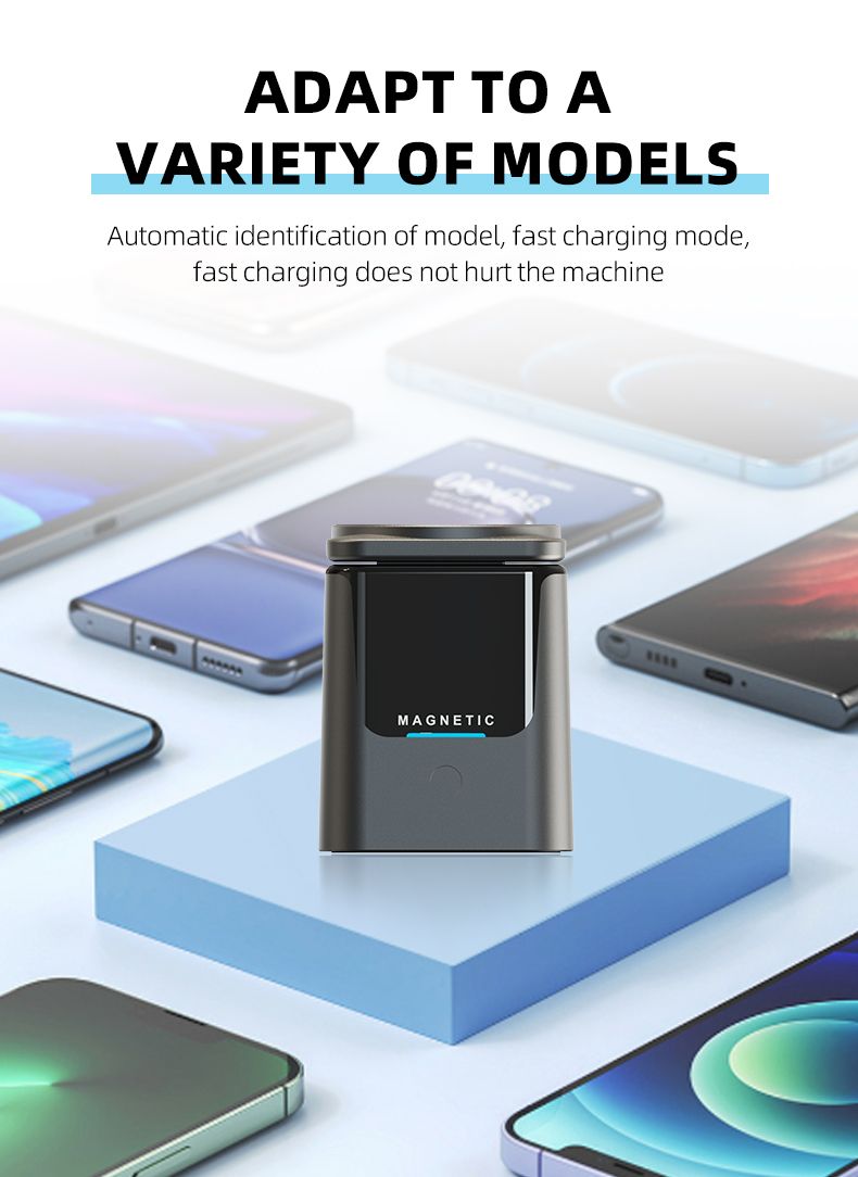 3 In 1 Magnetic Wireless Charger Station Foldable Cube 15w Rotating Charging Holder For IPhone 17 16 15 14 Pro Max_voghion.com