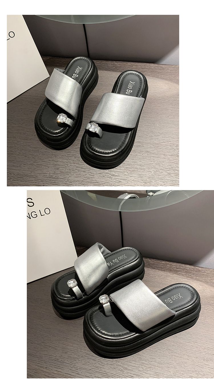 Women's Summer New Fashion Round Thick Sole Open Toe Flip Flops Comfortable Casual Platform Beach Sandals_voghion.com